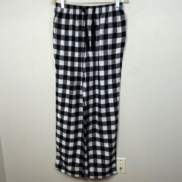 NEW Rachel Parcell Plaid Flannel Pajama Bottom Pants Black White Check Nordstrom - Picture 2 of 10